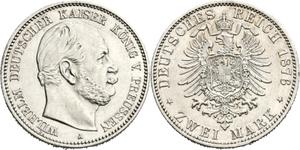 Alemania 2 marcos 1876 A "Prusia" en subasta Busso Peus - 30 de abril de 2025