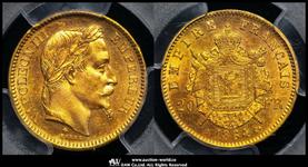 Francja 20 franków 1864 A na aukcji Auction World - 20 kwietnia 2025