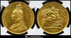 Großbritannien 5 Pfund 1887 JEB "Jubiläumsporträt" auf der Auktion Auction World - 20. April 2025
