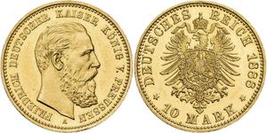 Germany 10 Mark 1888 A "Prussia" at auction HIRSCH - May 8, 2025