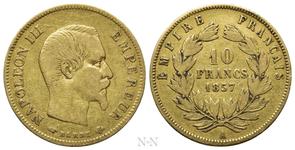 France 10 Francs 1857 A at auction Naumann - May 4, 2025