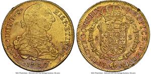 Peru 8 Escudos 1780 MI at auction Heritage - May 14, 2025