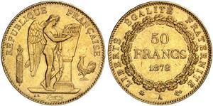 Франция 50 франков 1878 A на аукционе Grün - 14 мая 2025