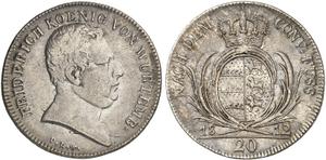 Württemberg 20 Kreuzer 1812 I.L.W. at auction Grün - May 14, 2025