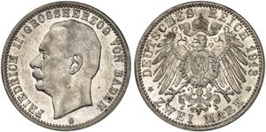 Deutschland 2 Mark 1913 G "Baden" auf der Auktion Grün - 14. Mai 2025