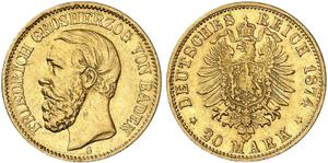 Deutschland 20 Mark 1874 G "Baden" auf der Auktion Grün - 14. Mai 2025