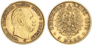 Германия 5 марок 1877 C "Пруссия" на аукционе Grün - 14 мая 2025