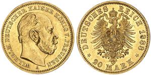 Niemcy 20 marek 1888 A "Prusy" na aukcji Grün - 14 maja 2025