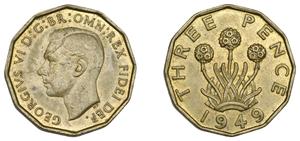 Großbritannien 3 Pence 1949 HP auf der Auktion NOONANS - 30. April 2025