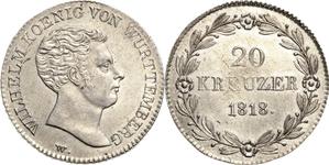 Württemberg 20 Kreuzer 1818 W at auction Höhn - May 22, 2025