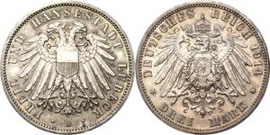Deutschland 3 Mark 1914 A "Lübeck" auf der Auktion Höhn - 22. Mai 2025