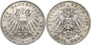 Deutschland 3 Mark 1914 A "Lübeck" auf der Auktion Höhn - 22. Mai 2025