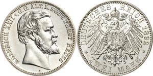 Германия 2 марки 1892 A "Рейсс-Грейц" на аукционе Höhn - 22 мая 2025
