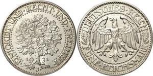 Deutschland 5 Reichsmark 1931 J "Eichbaum" auf der Auktion Höhn - 22. Mai 2025