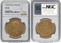 Перу 8 эскудо 1820 JP at auction Heritage - May 12, 2025
