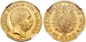 Deutschland 20 Mark 1874 E "Sachsen" auf der Auktion SINCONA - 28. Mai 2025