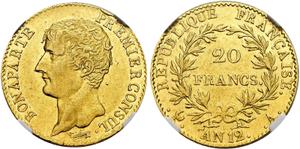Франция 20 франков AN 12 (1803-1804) A "CONSUL" на аукционе SINCONA - 28 мая 2025