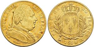 Francja 20 franków 1814 A na aukcji SINCONA - 28 maja 2025