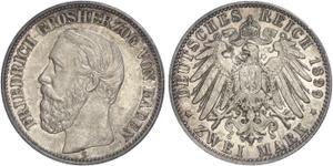 Deutschland 2 Mark 1899 G "Baden" auf der Auktion WAG - 11. Mai 2025