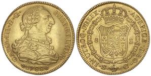 Spain 8 Escudos 1788 S C at auction Soler y Llach - May 16, 2025