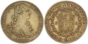 México 8 escudos 1807 Mo TH en subasta Soler y Llach - 16 de mayo de 2025