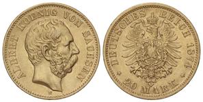 Deutschland 20 Mark 1874 E "Sachsen" auf der Auktion Soler y Llach - 16. Mai 2025