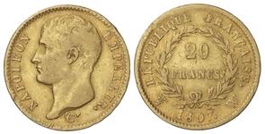 Франция 20 франков 1807 W на аукционе Soler y Llach - 16 мая 2025