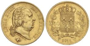 Francja 40 franków 1818 W na aukcji Soler y Llach - 16 maja 2025