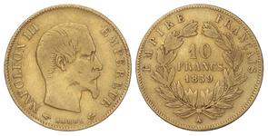 Francja 10 franków 1859 A na aukcji Soler y Llach - 16 maja 2025