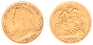 Gran Bretaña 1/2 soberano 1893 TB "San Jorge" en subasta Heritage Eur - 19 de mayo de 2025