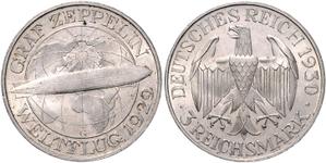 Germany 3 Reichsmark 1930 G "Zeppelin" at auction Möller - May 28, 2025