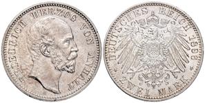 Deutschland 2 Mark 1896 A "Anhalt" auf der Auktion Künker - 24. Mai 2025