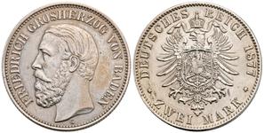 Deutschland 2 Mark 1877 G "Baden" auf der Auktion Künker - 24. Mai 2025