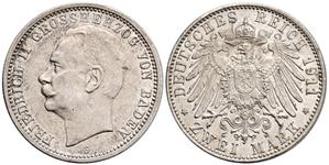 Deutschland 2 Mark 1911 G "Baden" auf der Auktion Künker - 24. Mai 2025