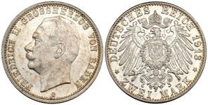 Deutschland 2 Mark 1913 G "Baden" auf der Auktion Künker - 24. Mai 2025