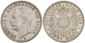 Deutschland 2 Mark 1913 G "Baden" auf der Auktion Künker - 24. Mai 2025