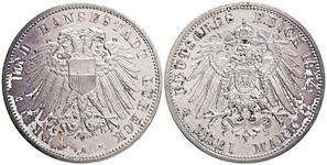 Deutschland 3 Mark 1914 A "Lübeck" auf der Auktion Künker - 24. Mai 2025