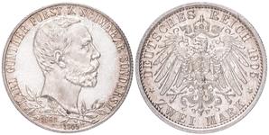 Alemania 2 marcos 1905 "Schwarzburgo-Sondershausen" en subasta Künker - 24 de mayo de 2025