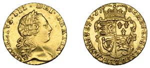 Wielka Brytania 1/4 gwinei 1762 na aukcji NOONANS - 29 maja 2025