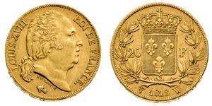Франция 20 франков 1818 W на аукционе Bolaffi - 6 июня 2025