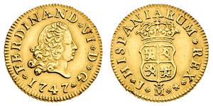 España Medio escudo 1747 M JB en subasta Bolaffi - 6 de junio de 2025