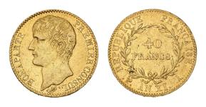 Франция 40 франков AN XI (1802-1803) A на аукционе Beaussant Lefèvre - 11 июня 2025