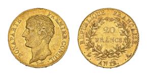 Франция 20 франков AN 12 (1803-1804) A "CONSUL" на аукционе Beaussant Lefèvre - 11 июня 2025