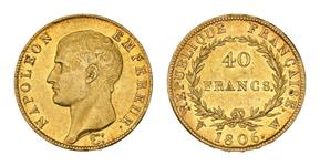 Франция 40 франков 1806 W на аукционе Beaussant Lefèvre - 11 июня 2025