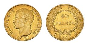 Франция 40 франков 1806 U на аукционе Beaussant Lefèvre - 11 июня 2025