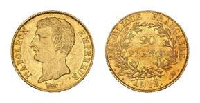 Франция 20 франков AN 12 (1803-1804) A "EMPEREUR" на аукционе Beaussant Lefèvre - 11 июня 2025