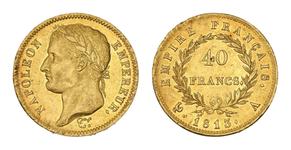 Франция 40 франков 1813 A на аукционе Beaussant Lefèvre - 11 июня 2025