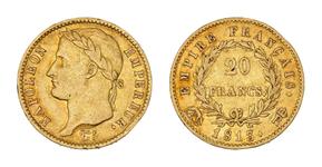 Франция 20 франков 1813 R на аукционе Beaussant Lefèvre - 11 июня 2025