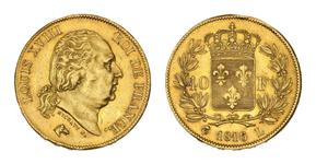 Франция 40 франков 1816 L на аукционе Beaussant Lefèvre - 11 июня 2025