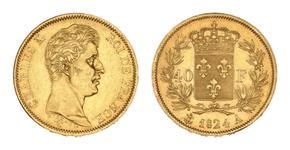 Франция 40 франков 1824 A на аукционе Beaussant Lefèvre - 11 июня 2025
